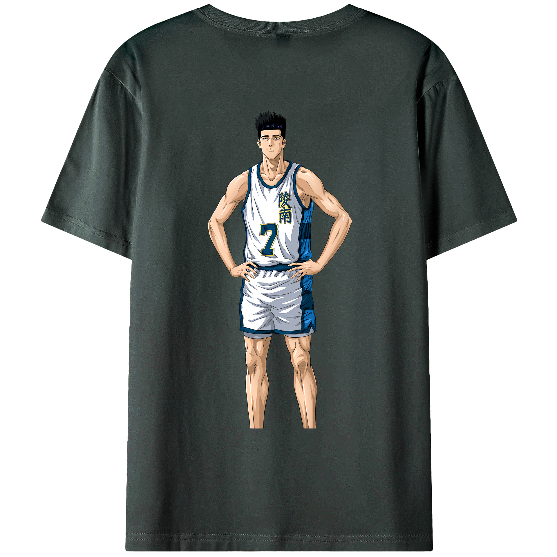 （画像用） SLAM DUNK／スラムダンク 綿100％ メンズ半袖Tシャツ（バックプリント） 通気性